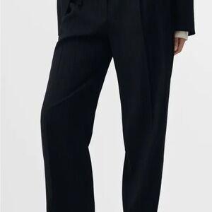 Selection Pinstripe Pleat Front Straight Leg Pants